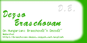 dezso braschovan business card